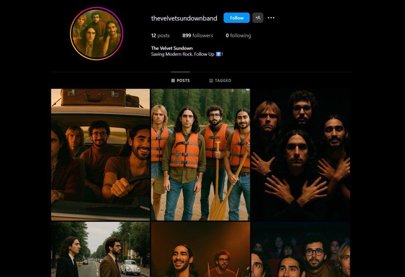 TechDogs-"The Velvet Sundown Band's AI-Generated Instagram Profile With Group Images"