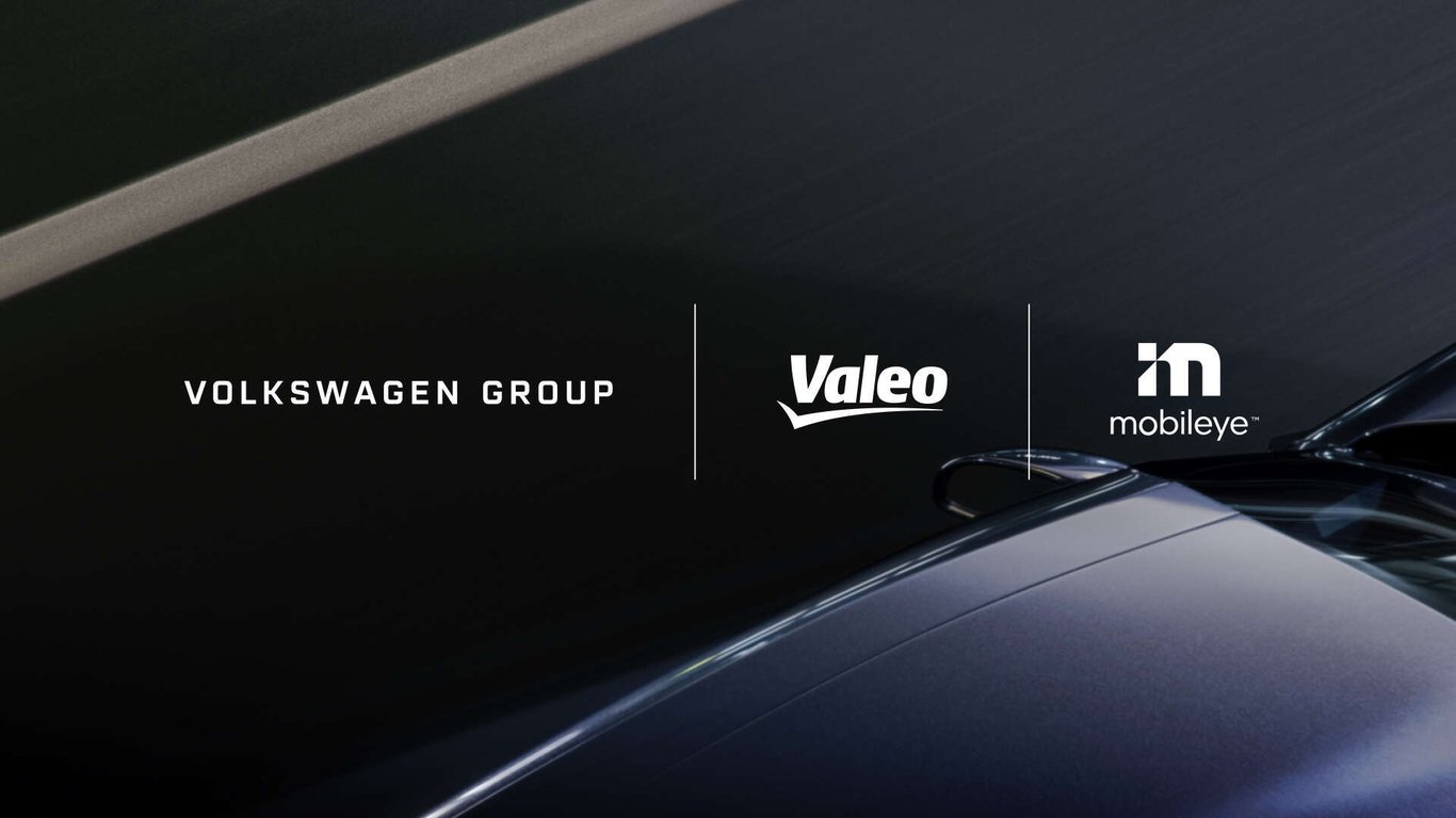 TechDogs-"An Image Announcing The Partnership Between Volkswagen Group, Valeo, And Mobileye"