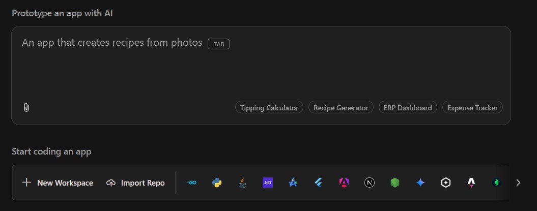 TechDogs-"How To Get Started With Firebase Studio?"-"Firebase Studio AI Interface Showing A Typed App Prompt With Suggested App Templates"