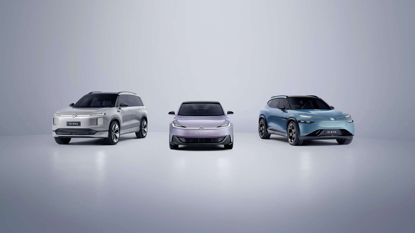 TechDogs-"An Image Of Volkswagen's Three New Concept Cars—ID. AURA, ID. ERA, and ID. EVO"