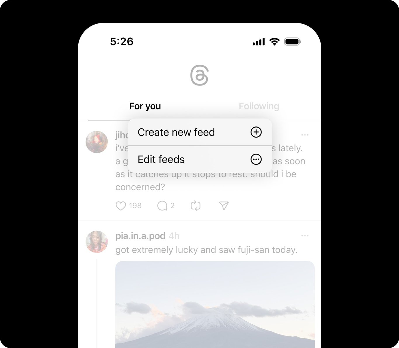 TechDogs-"An Image Of The "Create New Feed" Option On Threads"