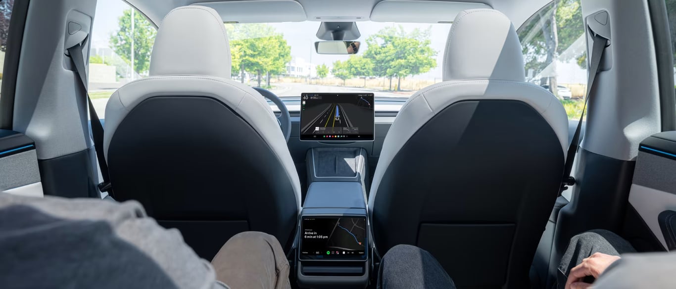 TechDogs-"An Image Of The Interior Of The Tesla Model Y Robotaxi"