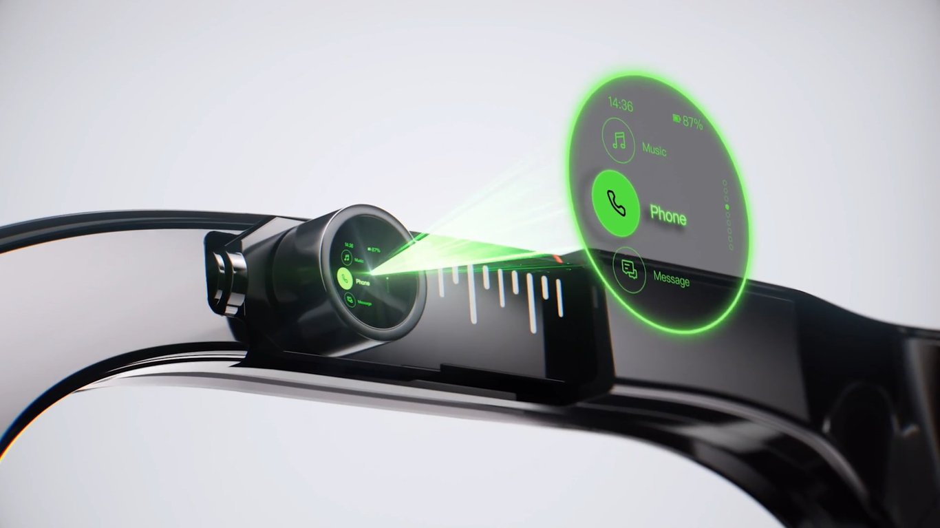 TechDogs-"An Image Of The Halliday Smart Glasses Projecting Information"