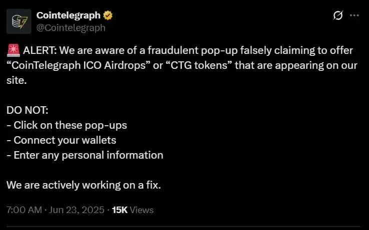 TechDogs-"ake CoinMarketCap Wallet Connect Session Prompt Displaying Transaction Drain Interface"