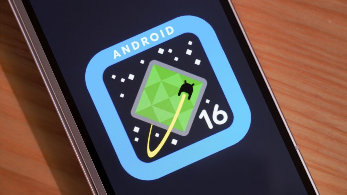 TechDogs-"Android 16 Logo Displayed On Smartphone With Stylized Green Kite And Orbit Path Design"