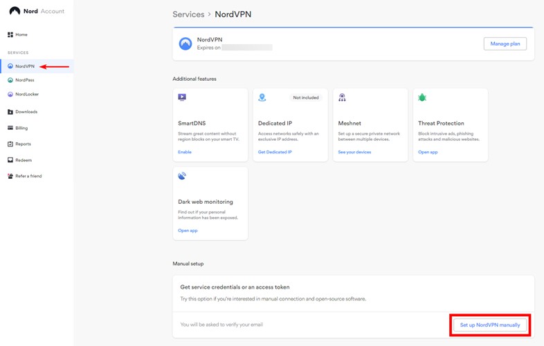 TechDogs-"Tool 2: NordVPN"-"An Image Showing The Dashboard Of NordVPN"