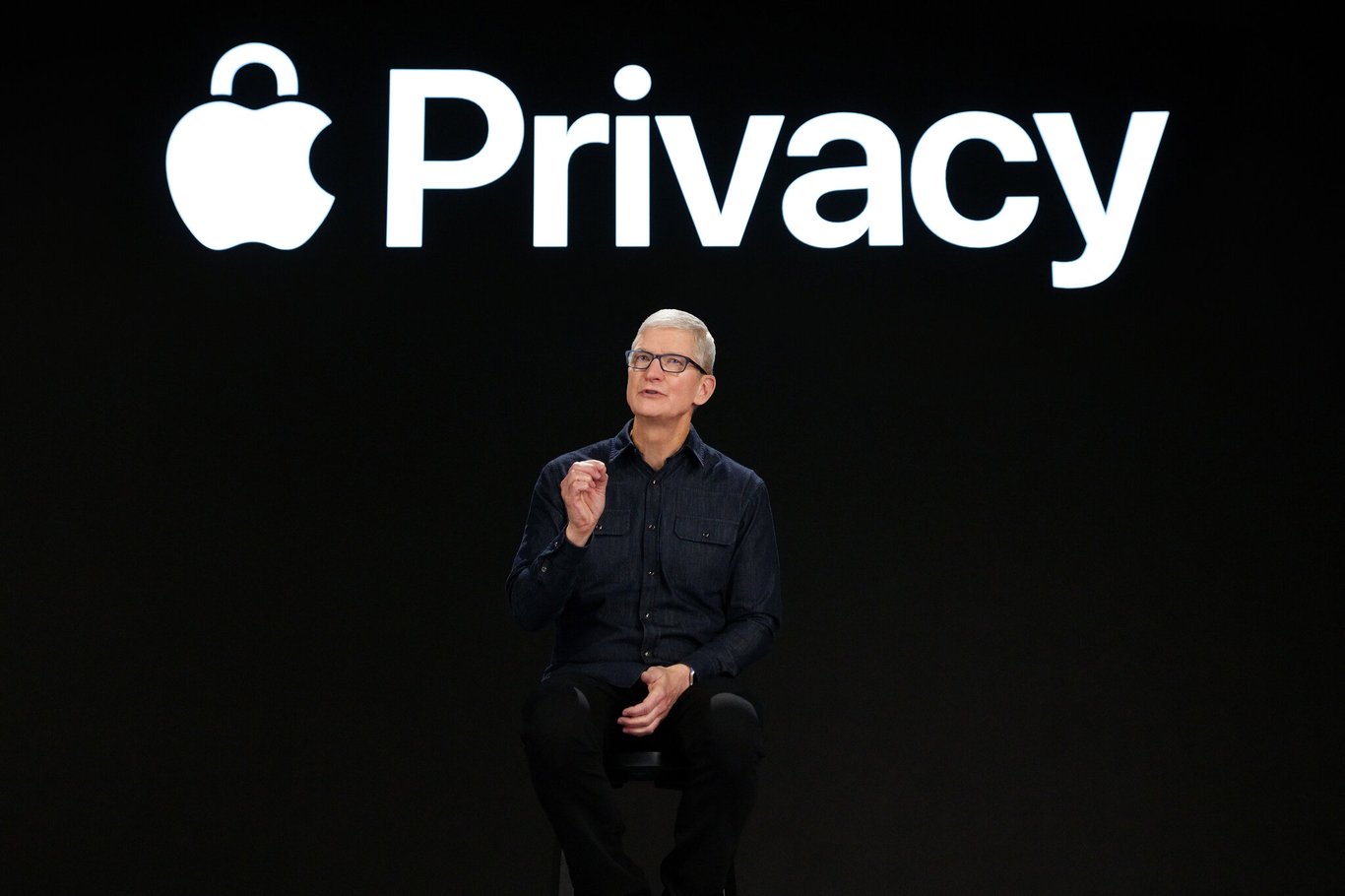 TechDogs-"An Image Of Apple CEO Tim Cook Talking About Apple Privacy"