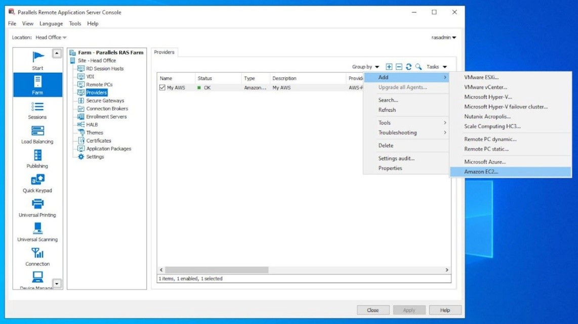 TechDogs-“Tool 3: Parallels RAS”-“Screenshot Of Parallels RAS”