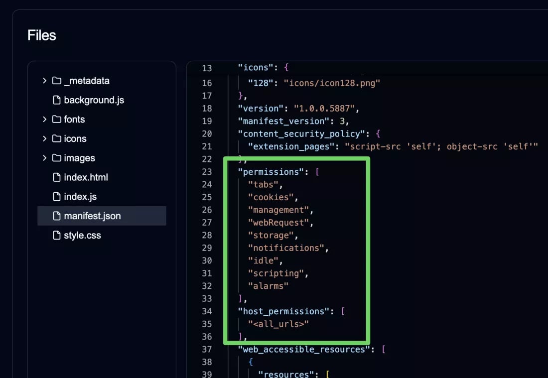 TechDogs-"An Image Showing Code Editor Showing The manifest.json File Of A Chrome Extension"