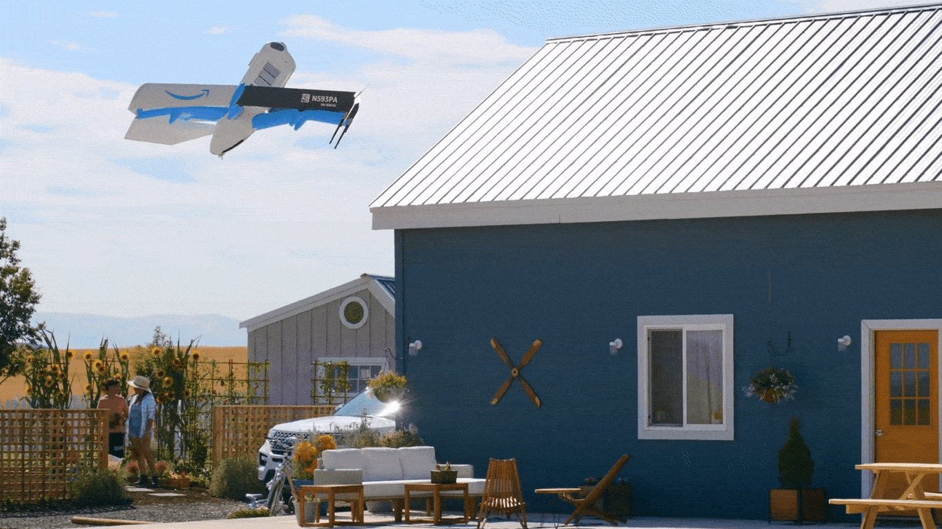 TechDogs-"A GIF Depicting A Drone Delivery Using Amazon's MK30 Drone"