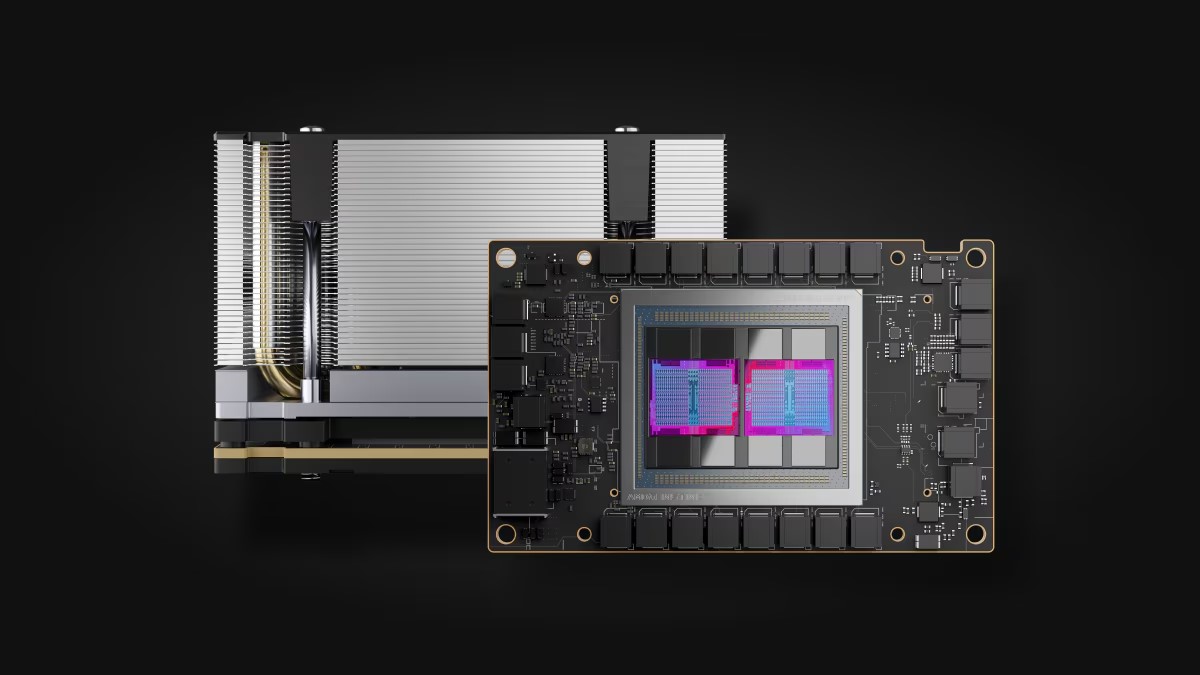 TechDogs-"What Is AMD's MI355?"-"AMD MI355X GPU With Exposed Chip Architecture And Cooling Module In A High-Detail Close-up Shot"
