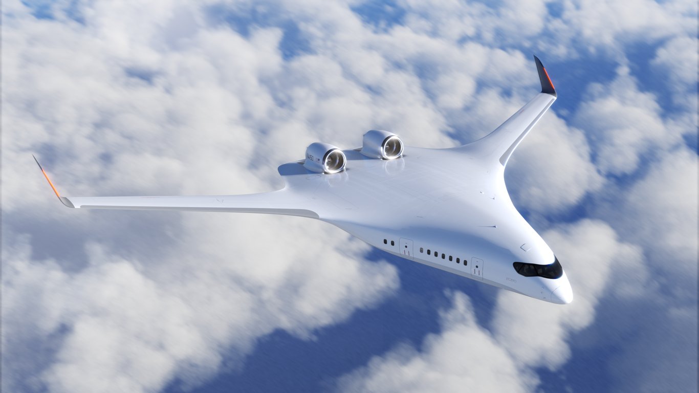 TechDogs-"An Image Depicting Delta's And JetZero's Blended-Wing-Body (BWB) Aircraft"