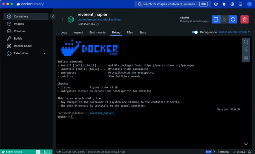 TechDogs-"Tool 3: Docker"-"An Image Showing The Dashboard Of Docker"