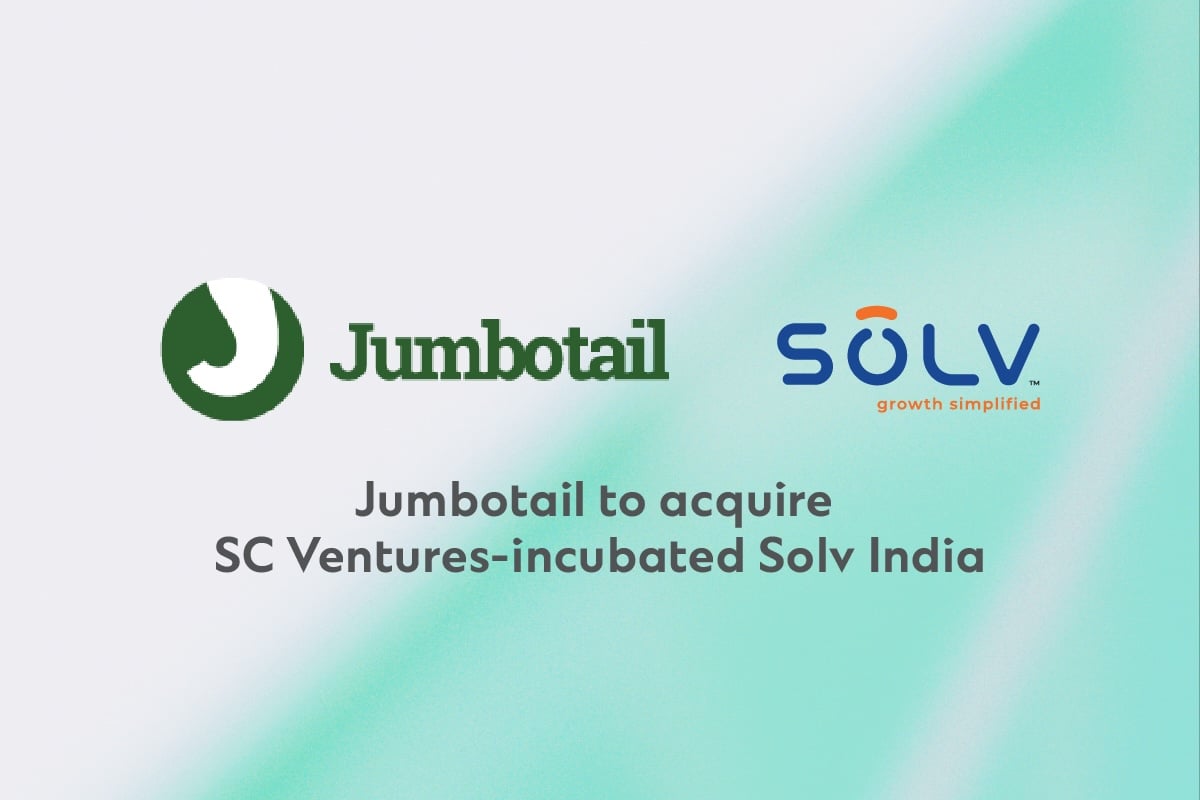 TechDogs-"An Image Announcing The Acquisition Of Jumbotail And Solv"