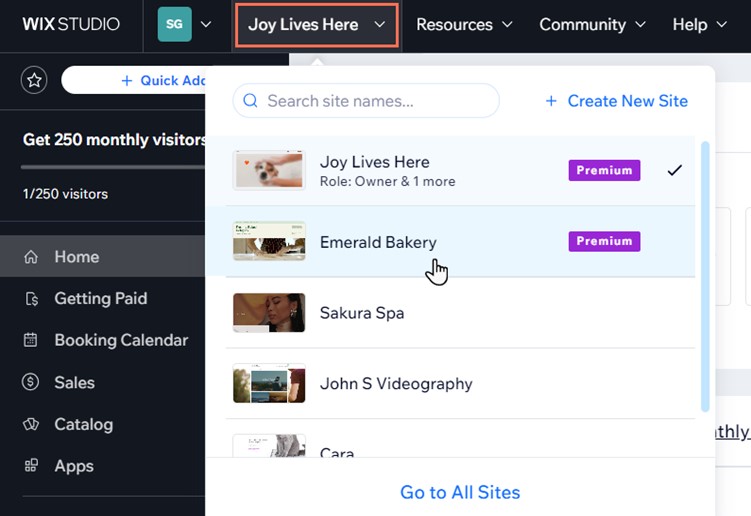 TechDogs-"Tool 1: Wix"-"An Image Showing The Dashboard Of Wix"