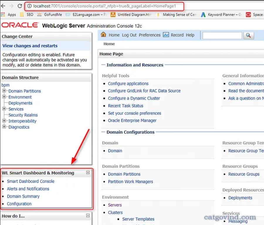 TechDogs-"Tool 2: Oracle WebLogic"-"An Image Showing The Dashboard Of Oracle WebLogic"
