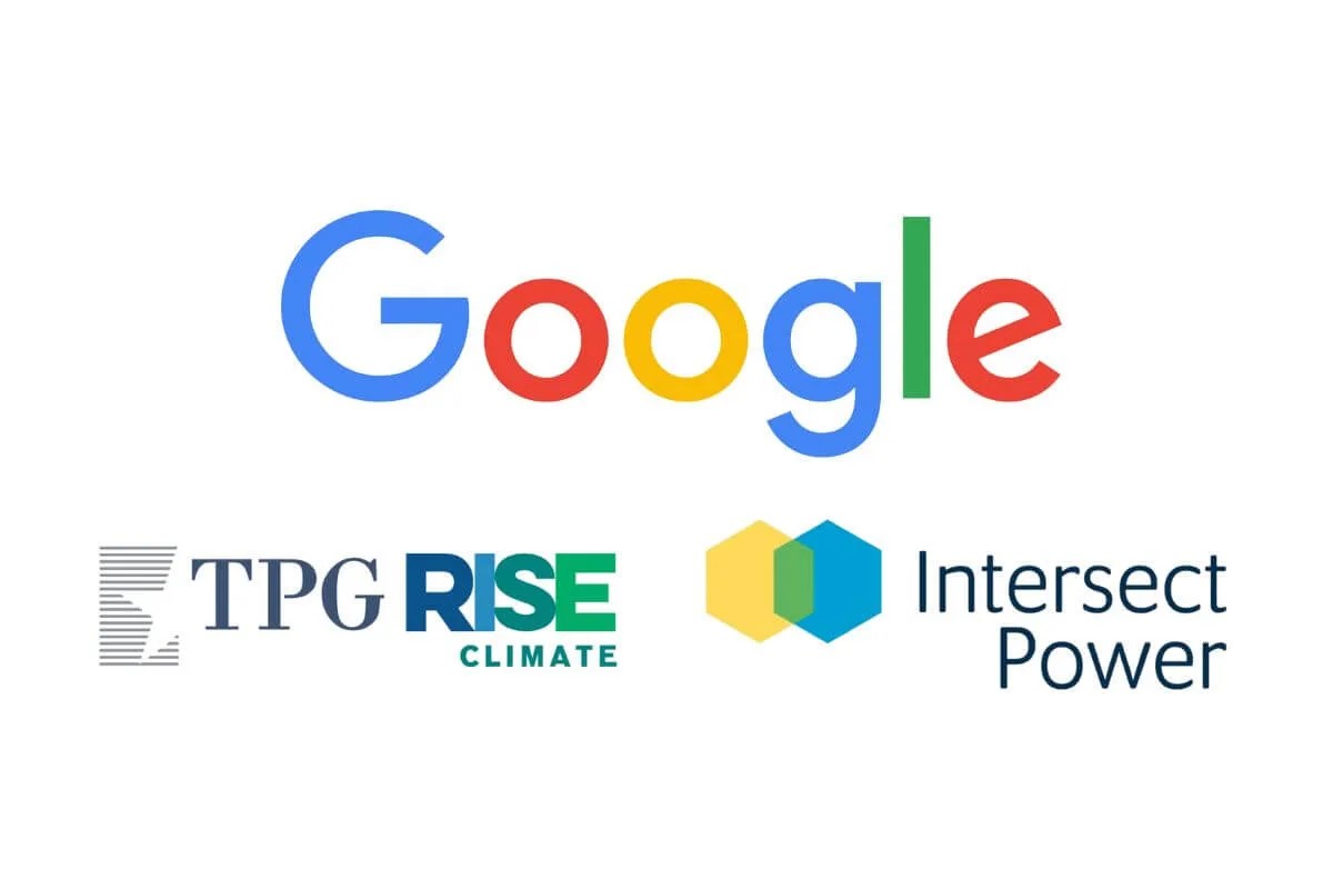 TechDogs-"What Did Google Announce?"-"An Image Showing The Logos Of Google, TPG Rise Climate And Intersect Power"