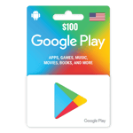 A $100 Google Play Gift Digital Code 100 USD-USA featuring the Google Play logo with a colorful background that lists apps, games, music, movies, and more. Includes a USA flag symbol at the top. | TECHHAUZ.COM
