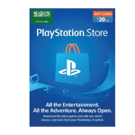 A PlayStation Store 20 USD Gift Card Digital Code- Saudi Arabia ad featuring a $20 USD card floating above a blue shopping bag with PlayStation Store and McDonald's logos, surrounded by game icons and text promoting PlayStation 4 entertainment. | TECHHAUZ.COM