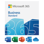Microsoft 365 ~Business - 1 Year Subscription- USA featuring the "365" logo in large blue numerals and icons for Word, Excel, PowerPoint, and Outlook at the bottom. | TECHHAUZ.COM