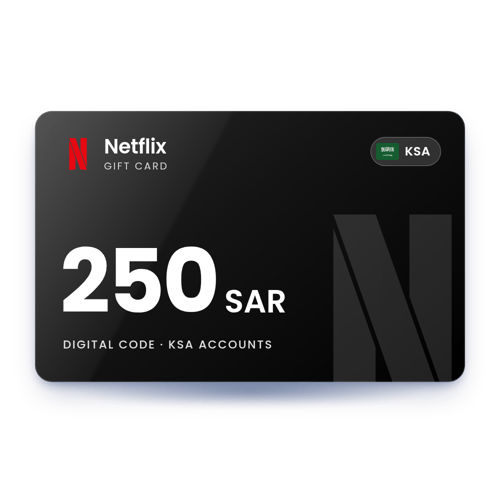 Netflix Gift Card 250 SAR - KSA Store