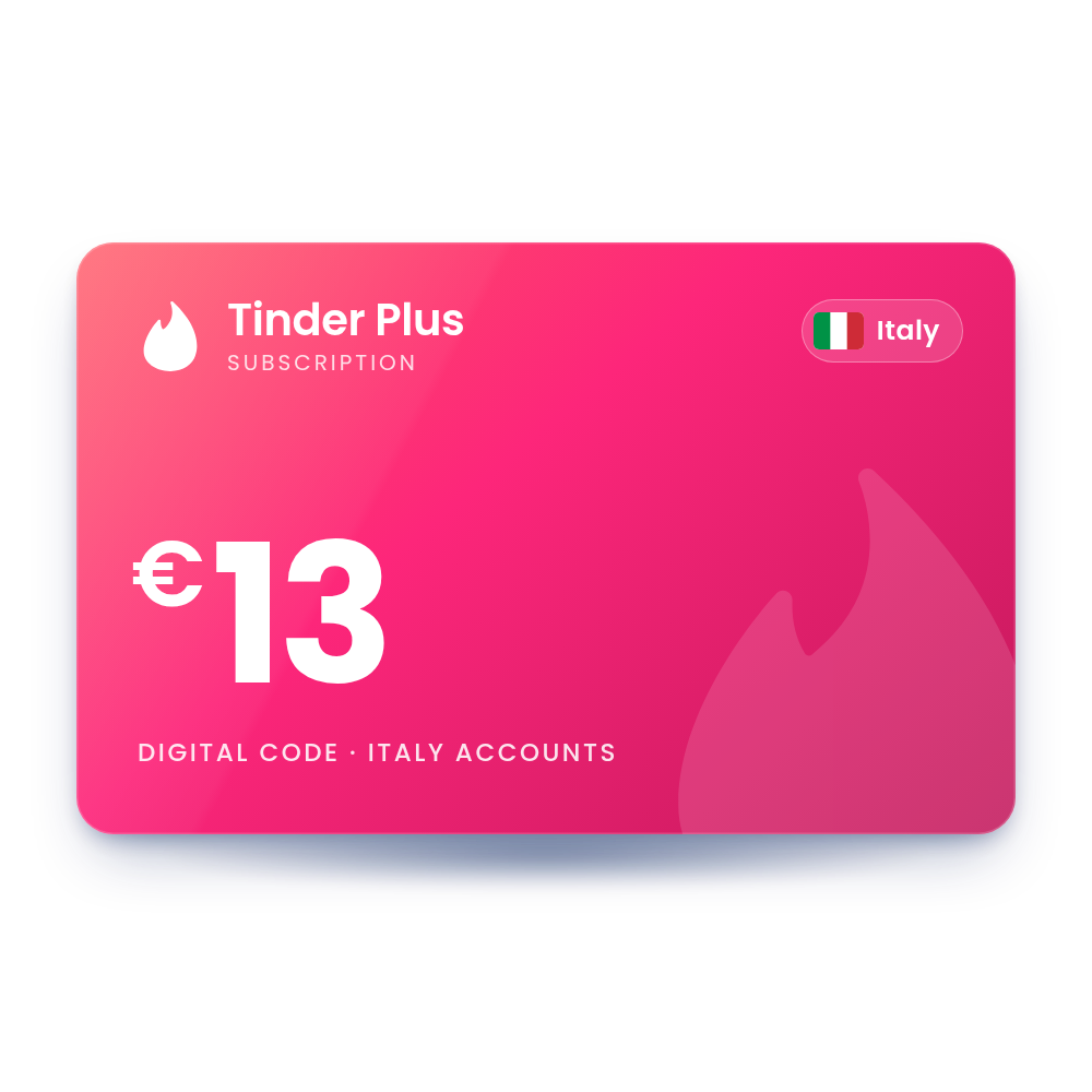 Tinder Plus 13 EUR (Italy)
