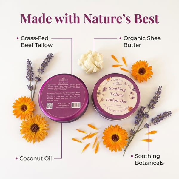 Handmade Nourishing Beef Tallow Lotion Bar 7