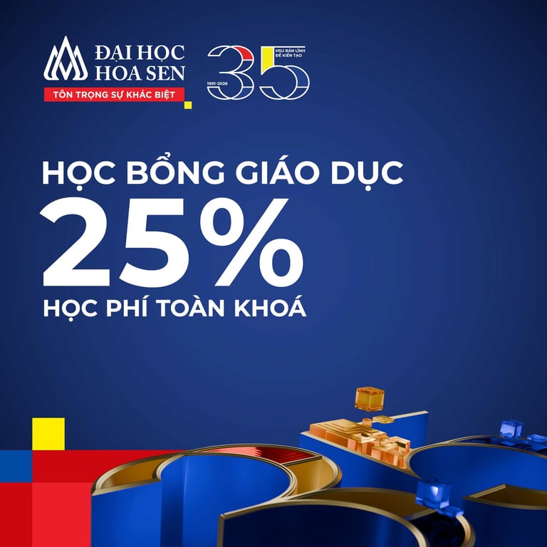 Học bổng Giáo dục HSU 2026: Giảm 25% học phí toàn khóa