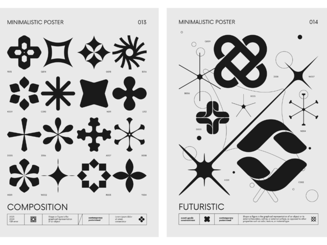 Bên trái: Poster tối giản với composition. Bên phải: Poster tối giản với phong cách tương lai