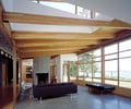 Preview of Bruckner Residence - Image 10: Indoors, Interior Design, structure wood, skylight, concrete floor, exterior glass, fireplace, great room.