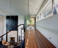 Preview of Casper Residence - Image 5: Great room, Flooring, Banister, Handrail, Wood, Stair, Steel, Glass, Window, Loft, Hall, Interior Design, Indoors.