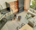 Preview of Davidson Condominium - Image 0: Hearth, Couch, Furniture, Dining Table, Banister, Stair, Glass, Wood, Steel, Window, Fireplace, Interior Design, Railing.