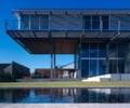 Preview of Eaton Residence - Image 2: Building, Outdoor, Housing, Water features, Structure steel, Wood ceiling, Glass exterior, Cantilever.