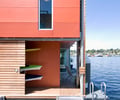 Preview of Floating Home - Image 7: Chair, Furniture, Bench, Outdoor, Color, Exterior glass, Steel wall, Wood wall, Waterfront.