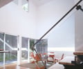 Preview of Lagerberg Residence - Image 3: Dining Table, Furniture, Table, Chair, Indoors, Interior Design, stair, handrail , steel black.