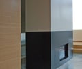 Preview of Laima Residence - Image 7: fireplace , concrete floor , wood wall.