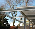 Preview of Petersen Residence - Image 5: Patio, Pergola, Porch, Canopy, structure steel, trellis, outrigger, bar grating, galvanized steel, cover.