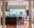 Preview of Victorian Redux - Image 10: Kitchen, Wood Floor, Island, Pendant, Painted Wood, historic.