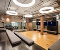 Preview of Undead Labs - Image 9: open floor plan, wood flooring, exposed wood beams, pendant lighting, conference, structure wood, railing, glass partition.