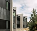 Preview of West Newton Penthouse - Image 4: Building, Housing, Outdoors, Yard, Hay, Nature, Conifer, Larch, Plant, Tree, Apartment Building, Urban, House, Villa, grating, hardi, planter.