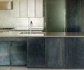 Preview of West Newton Penthouse - Image 5: Tile, Indoors, Interior Design, Kitchen, Room, steel black, blackened steel, stainless steel, sink, hood.