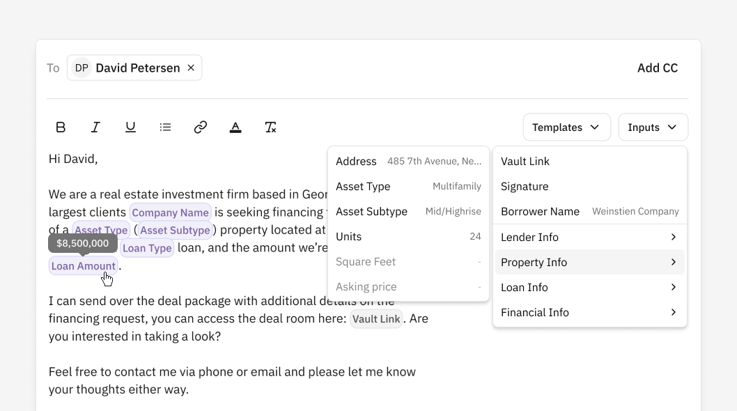Enhanced email composer