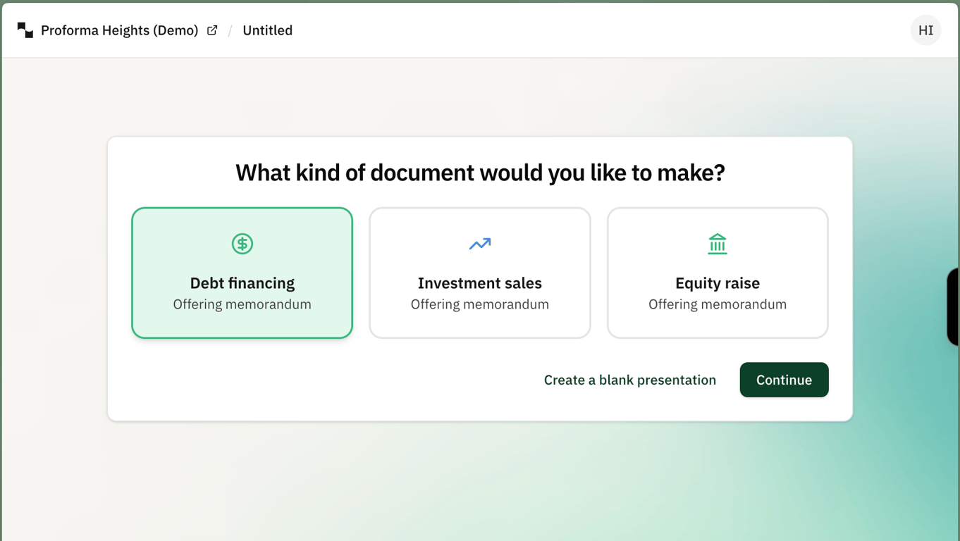 Investment sales memos