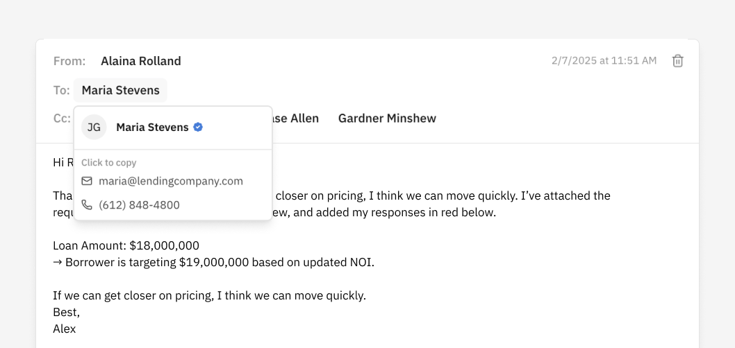 One-click contact management