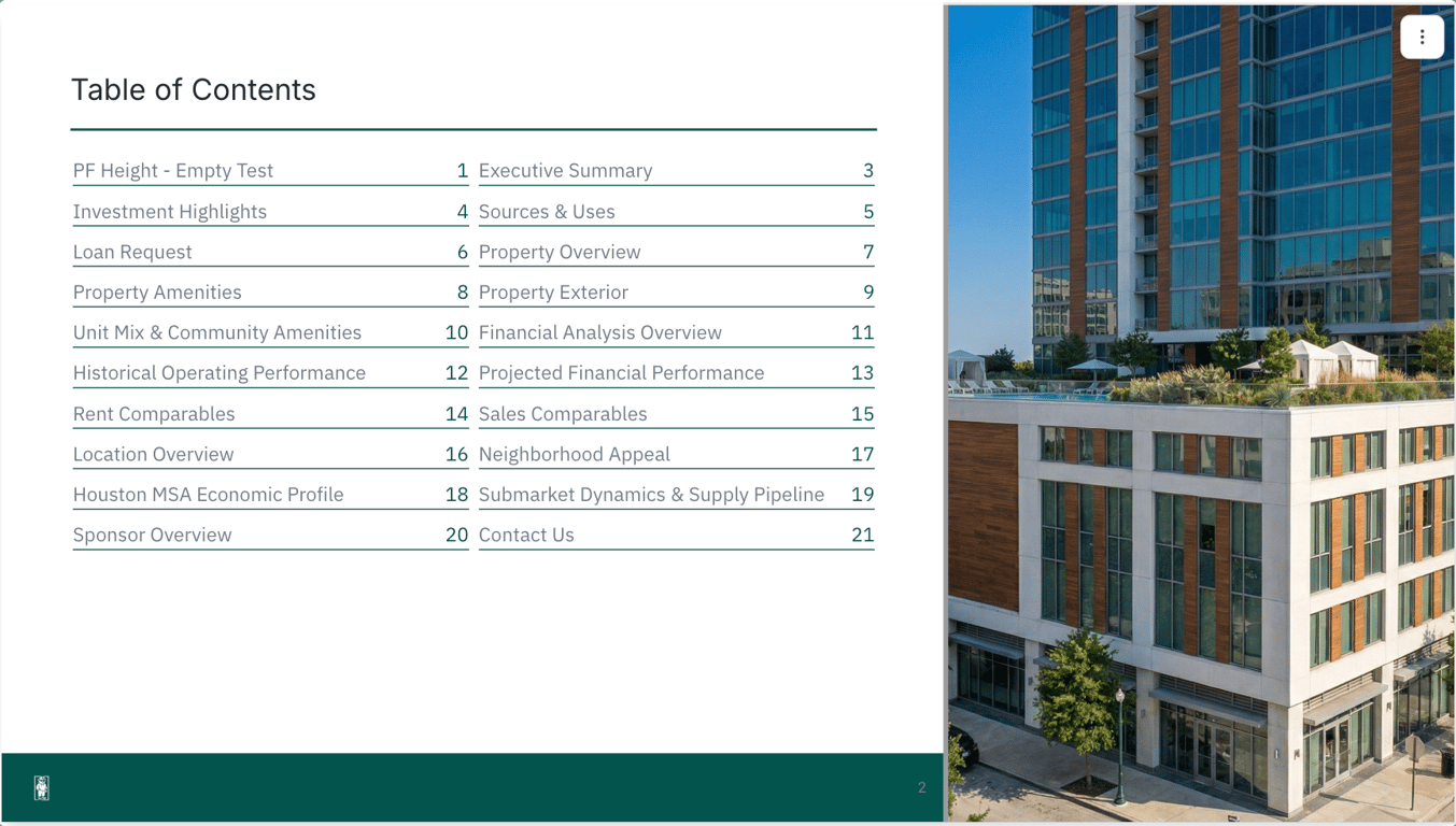 Automatic table of contents