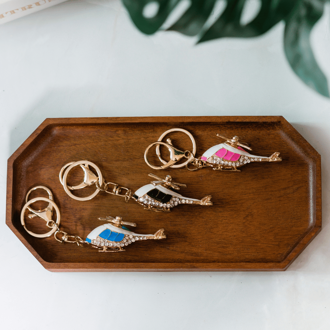 Blingy Helicopter Key Chain