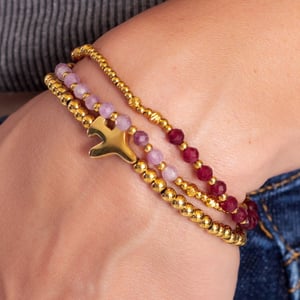 Airplane and Stone Bracelet Stack