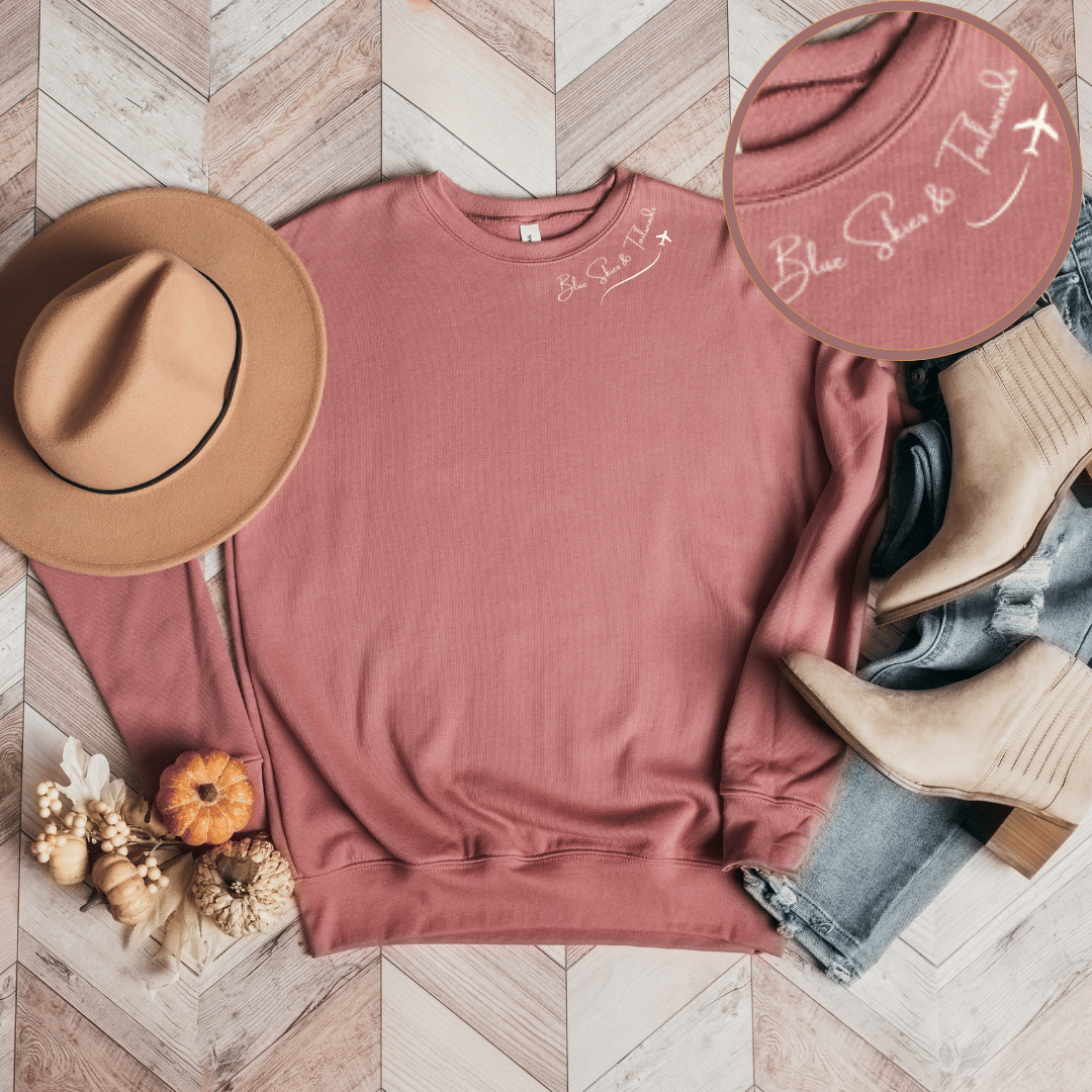 Blue Skies Sweatshirt (Mauve)