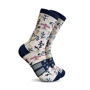 Airplane Floral Crew Socks