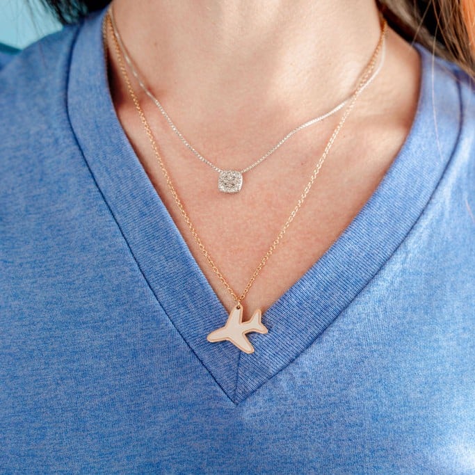 Mother of Pearl Airplane Necklace - Starfish Project - Image 4